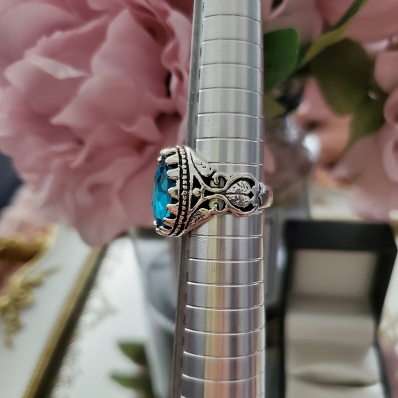💎Gorgeous crystal sky blue gemstone ring - Picture 5 of 5